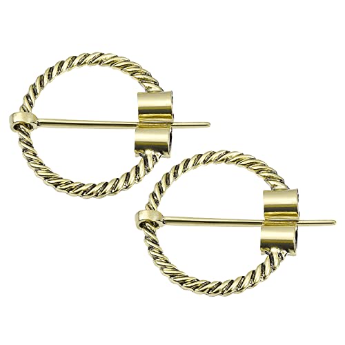 sourcing map 2Stk Vintage Brosche Tarnstift Penannular Brosche Pin Schal Strickjacke Klammer Stifte für Frauen Männer Kostüm Zubehör(Gold) von sourcing map