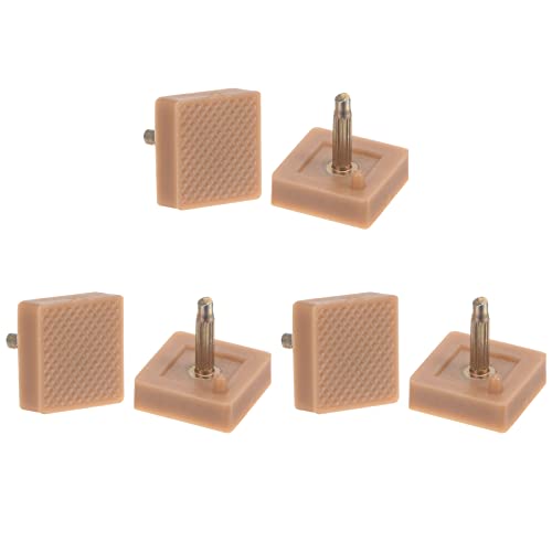 sourcing map 3 Paar TPU Kitten Fersenspitzen Schuhe Ersatz Kappe für Frauen Stöckelschuhe 3mm Stifte 16mm Quadratische Absatz Reparatur Kappe Beige von sourcing map