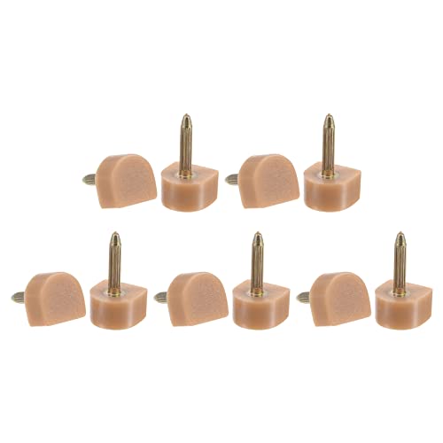 sourcing map 5 Paare TPU Hoch Absatzspitzen Schuhe Ersatz Zapfen Kappen für Frauen Hoch Absatz Schuhe 2.4mm Pin 10x10mm U-Form Absatz Reparatur Kappen Beige von sourcing map