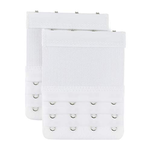 sourcing map BH Verlängerung Elastisch Haken Erweiterung 3 Reihen (2/3/4 Haken) für Damen Weiß-2 von uxcell