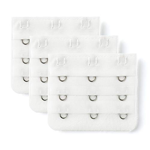 sourcing map Damen 3 Haken 3 Zeile Unterwäsche Bra Gurt Extension Schnalle Haken Weiß 3 STK von sourcing map