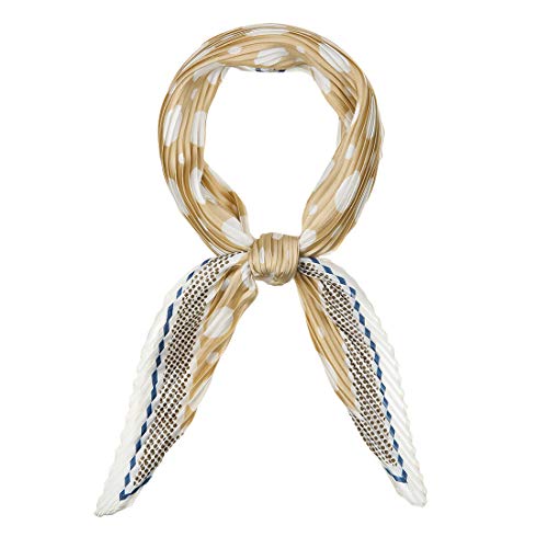 sourcing map Damen 50er Jahre Rhombus Taschentuch Bandana Stirnbänder Plissee Polka Dots Halstuch Kopftuch Aprikose 102 x 45cm von sourcing map