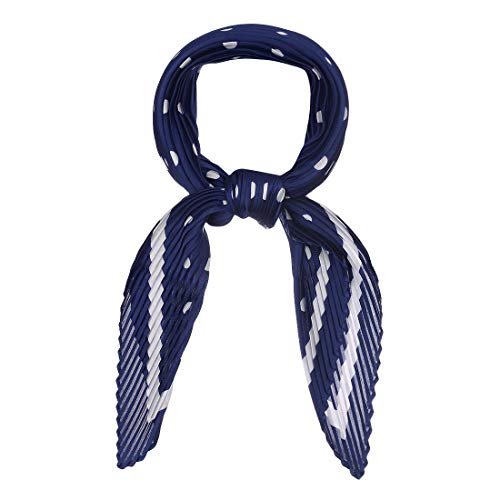 sourcing map Damen 50er Jahre Rhombus Taschentuch Bandana Stirnbänder Plissee Polka Dots Halstuch Kopftuch Königsblau 102 x 45cm von sourcing map