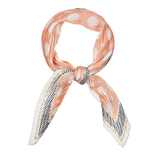 sourcing map Damen 50er Jahre Rhombus Taschentuch Bandana Stirnbänder Plissee Polka Dots Halstuch Kopftuch Rosa Weiß 102 x 45cm von sourcing map