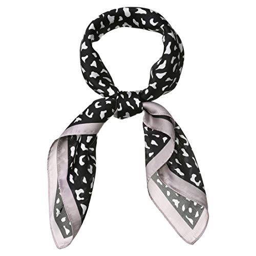 sourcing map Damen 70cm Leopard Seide Quadratischer Schal Haarband Halstuch Schwarz 70 x 70cm sourcing map Damen 70cm Leopard Seide Quadratischer Schal Haarband Halstuch Schwarz 70 x 70cm von sourcing map