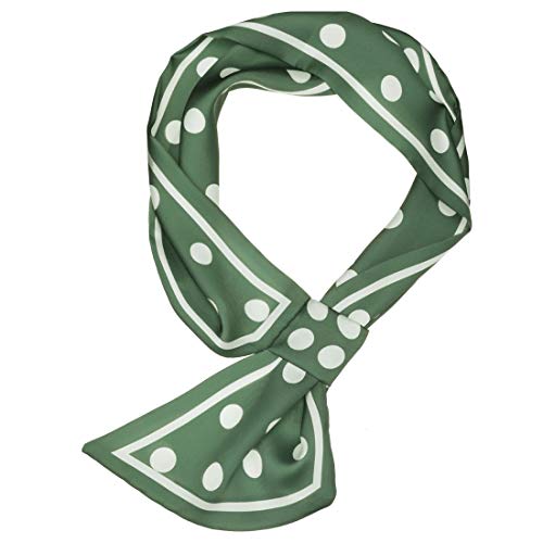 sourcing map Damen Bevel Kleiner dünner Schräge Halstücher Doppelseitiges Polka Dots Schal Halstuch Grün M von sourcing map