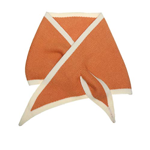 sourcing map Damen Colorblock Dreieck Hals Schals Strick Schal Winter Schal Halstuch Orange 84 x 28cm von sourcing map