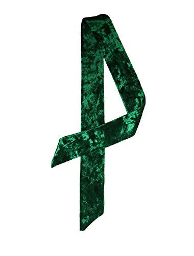 sourcing map Damen Langes Samt Skinny Schals Einfarbig Haarband Halstuch Dunkelgrün S von sourcing map