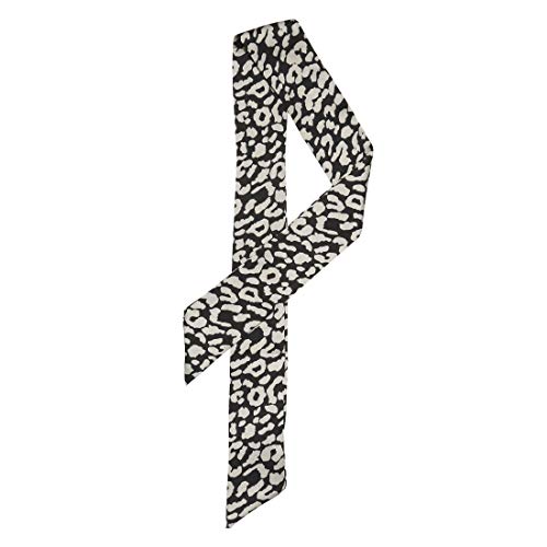 sourcing map Damen Leopard Lange Skinny Schals Stirnband Halstuch Schwarz 90 x 5cm von Allegra K