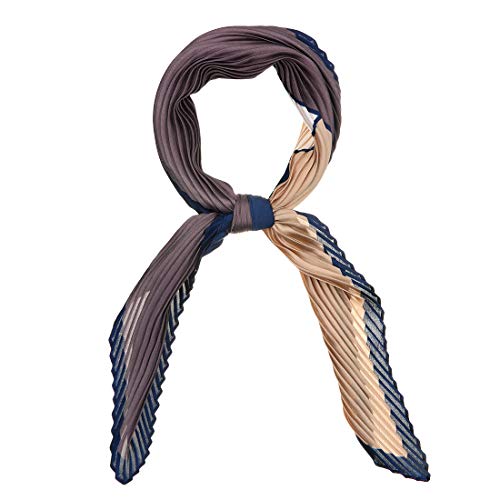 sourcing map Damen Plissee Colorblock Rhombus Kopftuch Halstuch Violett 96 x 39 cm von sourcing map