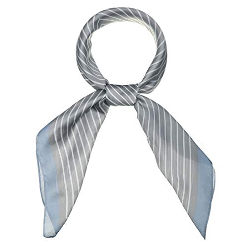 sourcing map Damen Quadrat Schal Stirnband Streifen Kopftuch Halstuch Grau 70 x 70cm von sourcing map