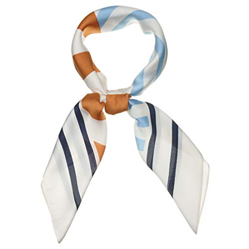 sourcing map Damen Quadratische Schals Streifen Stirnband Halstuch Himmelblau 70 * 70cm von sourcing map