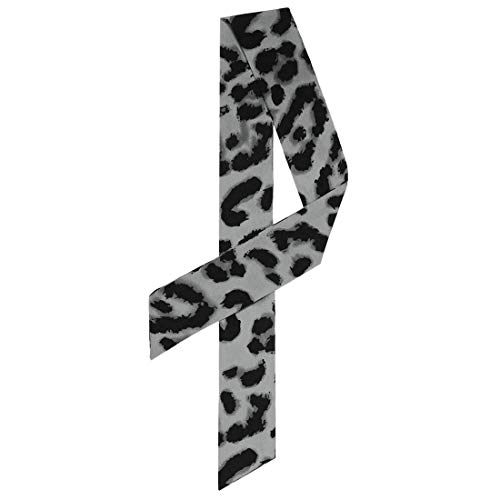 sourcing map Damen Skinny Scarf Dünne Lange Hals Schal Mode Leopard Stirnband Halstuch Grau 88 x 5cm von sourcing map