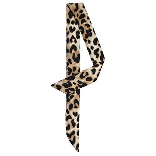 sourcing map Damen Skinny Scarf Dünne Lange Hals Schal Mode Leopard Stirnband Halstuch Hellbraun 88 x 5cm von sourcing map