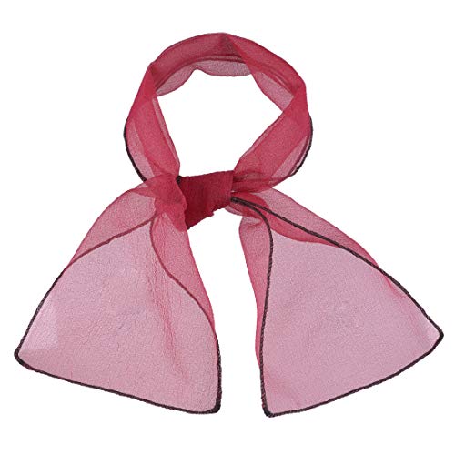 sourcing map Damen Sommer transparente dünne Organza Schal feste Bandana Farbe Haargürtel Krawatte Rot 90 x 15cm von sourcing map