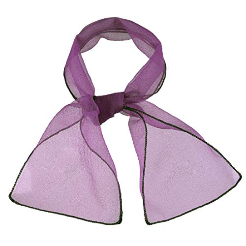 sourcing map Damen Sommer transparente dünne Organza Schal feste Bandana Farbe Haargürtel Krawatte Violett 90 x 15cm von sourcing map