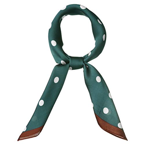 sourcing map Damen Square Schal Halstücher Stirnband Polka Dots Halstuch Dunkelgrün 70 x 70cm von sourcing map