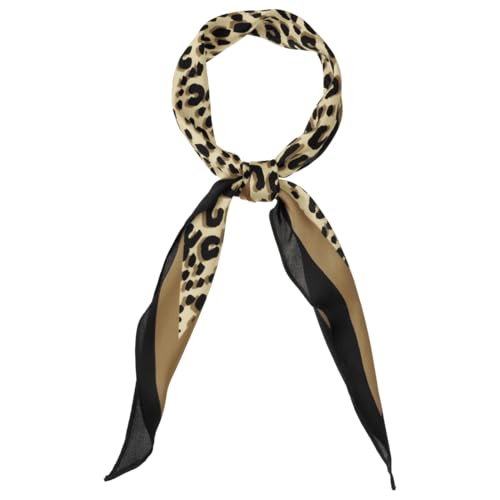 sourcing map Damen Tierdruck Leopard Rhombus Schal Halstücher Halstuch Erdiges Gelb 103 x 33cm von sourcing map
