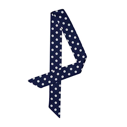 sourcing map Damen Vintage 50s Dünn Lang Schmal Taillenband Gürtel Seide Polka Dots Halstuch Scarf Navy Blau L von sourcing map