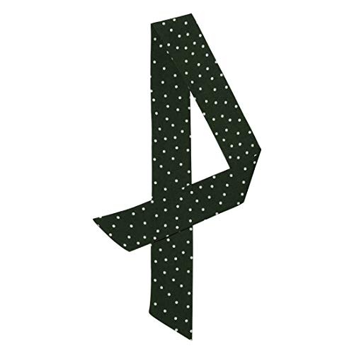 sourcing map Damen Vintage 50s Dünn Lang Schmal Taillenband Gürtel Seide Polka Dots Halstuch Scarf Schwarz Kleine Dots S von sourcing map