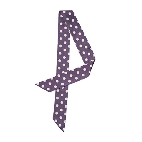 sourcing map Damen Vintage 50s Dünn Lang Schmal Taillenband Gürtel Seide Polka Dots Halstuch Scarf Violett Dots S von sourcing map