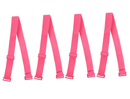 sourcing map Damen verstellbare Leopard BH-Träger Mode elastischen BH-Band Fluoreszierendes Rosa 1.5cm von sourcing map