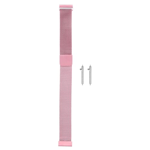 sourcing map Edelstahl-Mesh-Uhrenarmband 14mm Schnellwechsel-Verstellbares Armband Magnetischer Verschluss für Männer und Frauen, Pink. von sourcing map