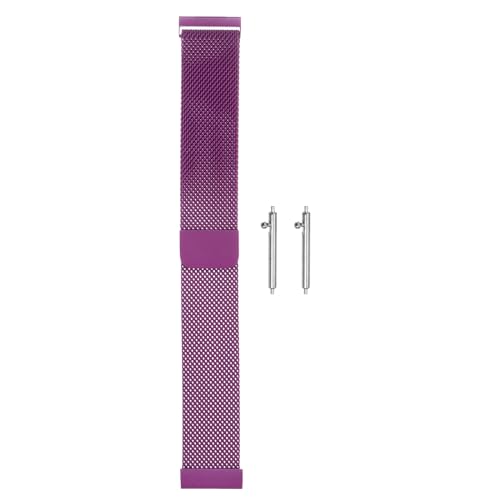 sourcing map Edelstahl-Mesh-Uhrenarmband 18 mm Schnellwechsel-Verstellbares Armband mit magnetischem Verschluss für Männer und Frauen, Lila. von sourcing map