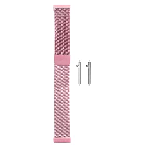 sourcing map Edelstahl-Mesh-Uhrenarmband 18mm Schnellwechsel-Verstellbares Armband Magnetischer Verschluss für Männer und Frauen, Pink von sourcing map