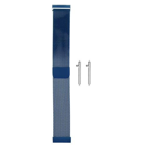 sourcing map Edelstahl-Mesh-Uhrenarmband 18mm Schnellwechsel-Verstellbares Armband mit magnetischem Verschluss für Männer und Frauen, Blau. von sourcing map