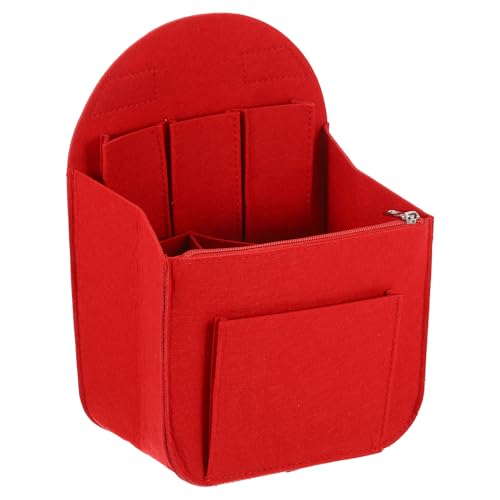 sourcing map Geldbörsen-Organizer-Einsatz, tragbare Filz-Organizer-Taschen mit Metall-Reißverschluss, mehrere Fächer, Geldbörseneinsatz für Rucksack, Handtasche, Schultertasche (19,6 x 12,7 x 27,9 cm, von sourcing map