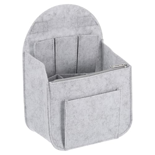 sourcing map Geldbörsen-Organizer-Einsatz, tragbare Filz-Organizer-Taschen mit Metall-Reißverschluss, mehrere Fächer, Geldbörseneinsatz für Rucksack, Handtasche, Schultertasche (19,6 x 12,7 x 27,9 cm, von sourcing map