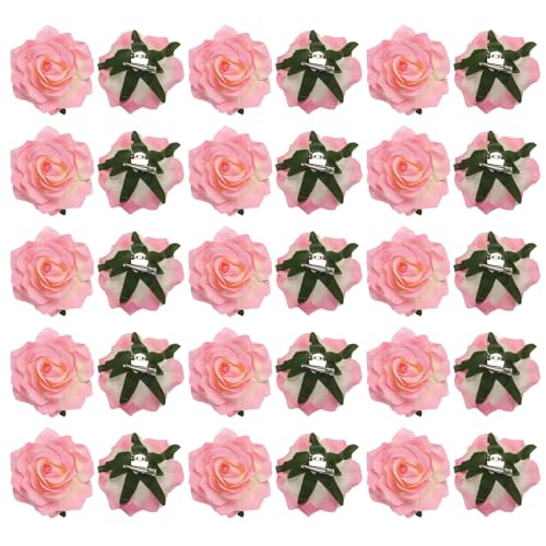 sourcing map Haarspangen mit Rosenblüten, 10,2 cm, 30 Stück, Blumen-Haarnadeln, Blumenbrosche für Damen, Haar-Accessoires, Dunkelrosa von sourcing map