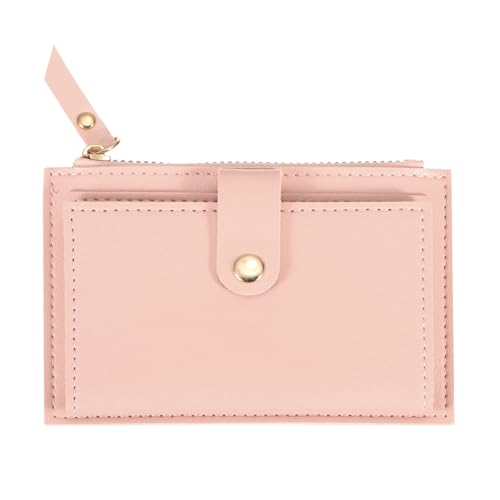 sourcing map Kleines Kreditkartenetui mit Baumwolle und Reißverschluss, rose von sourcing map