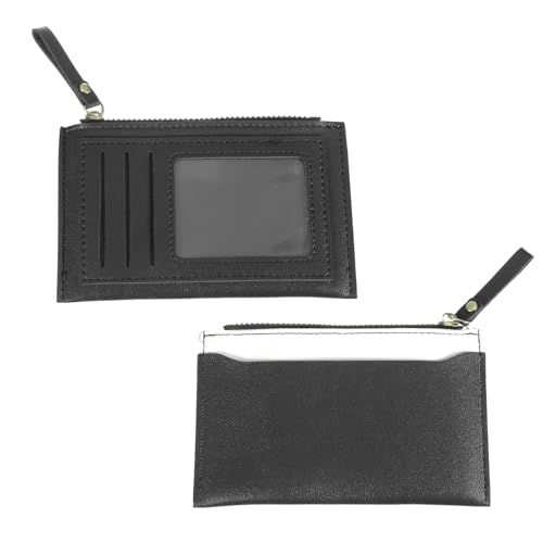 sourcing map Kleines Kreditkartenetui mit Reißverschluss für Männer und Frauen, Schwarz von sourcing map