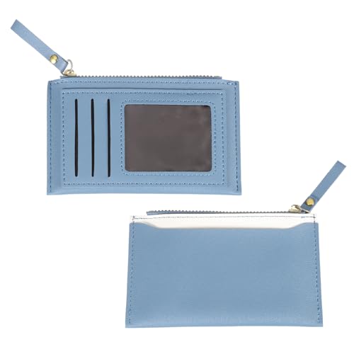 sourcing map Kleines Kreditkartenetui mit Reißverschluss für Männer und Frauen, blau von sourcing map