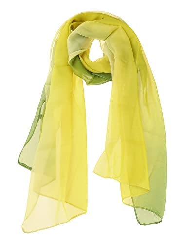 sourcing map Lang Chiffon Leicht Gradient Farbe Schal Frühling Sommer Weich für Frauen Yellow 63"x19.6" von uxcell