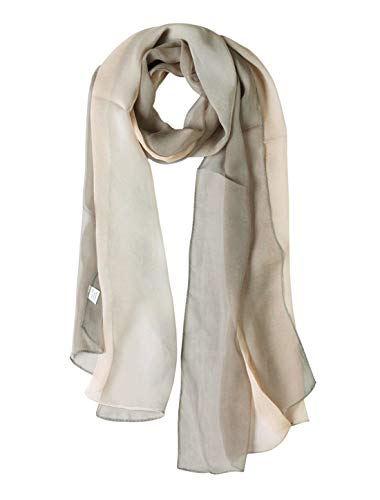 sourcing map Lang Chiffon Leicht Gradient Farbe Schal Frühling Sommer Weich für Frauen Grau/Beige 63"x19.6" von uxcell