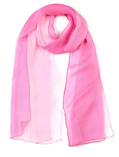 sourcing map Lang Chiffon Leicht Gradient Farbe Schal Frühling Sommer Weich für Frauen Pink 63"x19.6" von uxcell