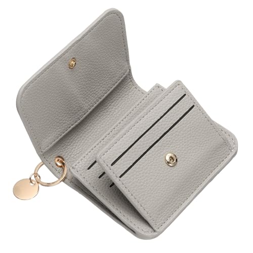 sourcing map Ledergeldbörse Kreditkartenetui Minimalistische Fronttasche Geldbörse für Damen und Herren Geschenk zum Geburtstag Erntedankfest Grau, grau von sourcing map