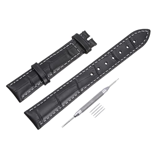 sourcing map Rindslederband Geprägtes 15mm Schwarzes Lederarmband mit Federsteg Werkzeug sourcing map Rindslederband Geprägtes 15mm Schwarzes Lederarmband mit Federsteg Werkzeug von sourcing map
