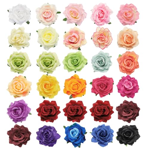 sourcing map Set aus 30 Rosenblumen-Haarspangen, 10 cm, Blumen-Haarnadeln, Blumenbrosche für Damen-Haarschmuck von sourcing map