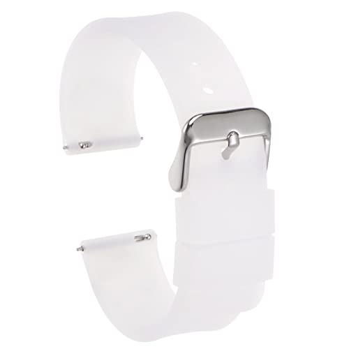 sourcing map Silikon Uhrenband 16mm Breite Schnellspanner Weich Gummi Ersatz Uhr Riemen mit Edelstahl Schnalle für Männer Frauen Durchsichtig von sourcing map