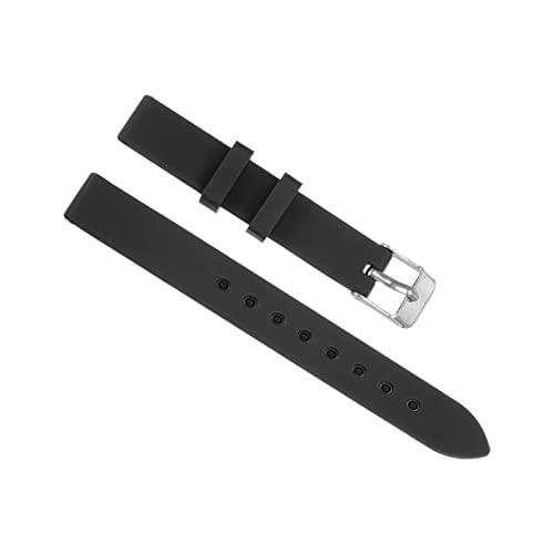 sourcing map Uhrenarmband 18mm Silikon mit Edelstahl Schnalle, Uhrenarmbänder Vintage Ersatzarmband für Smartwatch Universal Uhr Elegantes Damen Herren (Schwarz) von sourcing map
