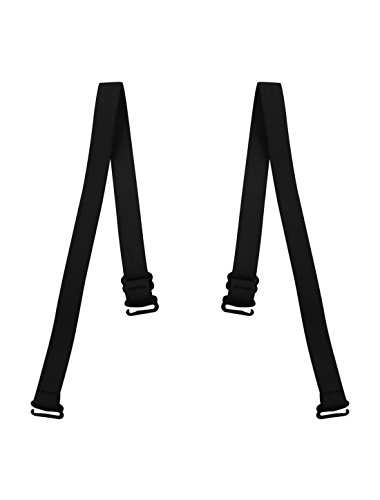 sourcing map Damen verstellbare Leopard BH-Träger Mode elastischen BH-Band Schwarz-2 1.5cm von sourcing map