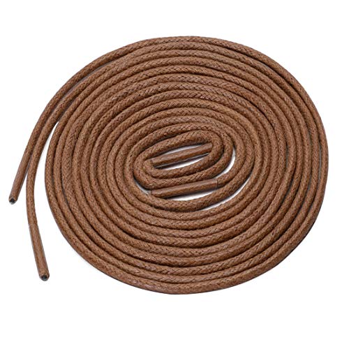 uxcell 2 Paare Damen Rund Gewachst Oxford Schnürsenkel für Lederschuh Rot Braun 180cm von sourcing map