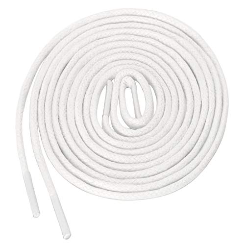 uxcell 2 Paare Damen Rund Gewachst Oxford Schnürsenkel für Lederschuh Weiß 80cm von sourcing map