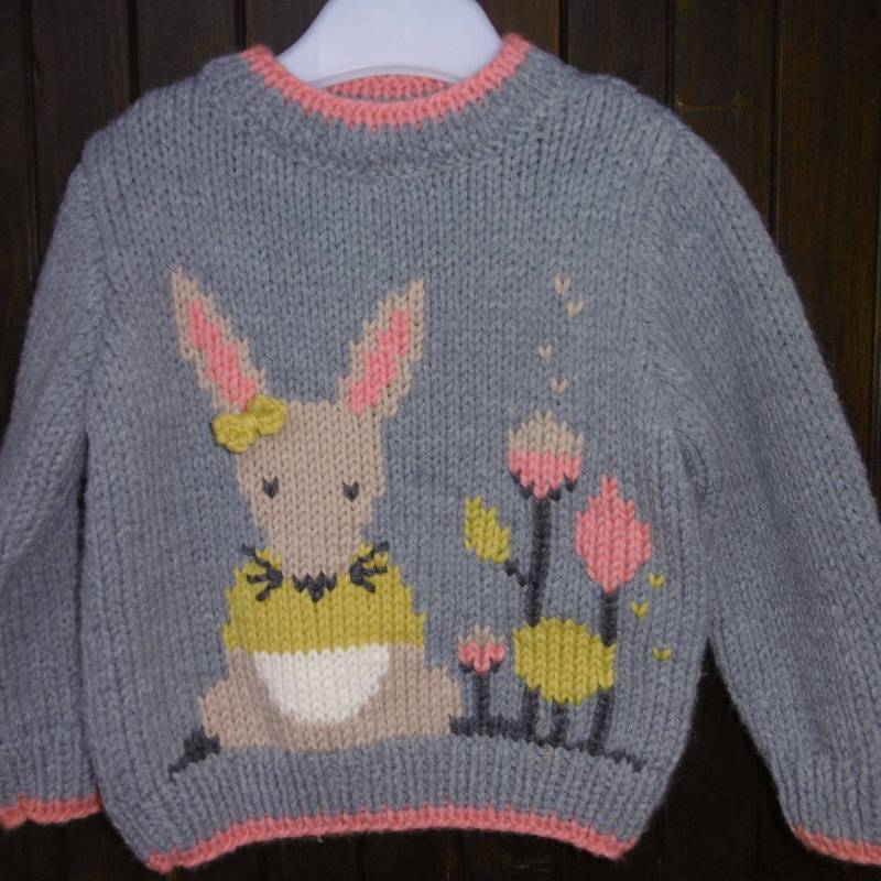 Baby Mädchen Maus Muster Pullover Von 6 Monaten Bis 2 Jahre Handgefertigt von souricettecreation