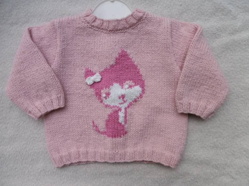 Babyrosa Pullunderweste Mit Katzenmuster Babyrosa Pullunderweste Mit Katzenmuster von souricettecreation