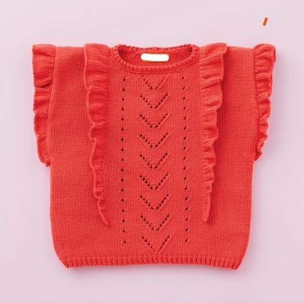 Handgestrickte Ärmellose Mädchen Pullover Gestrickt von souricettecreation